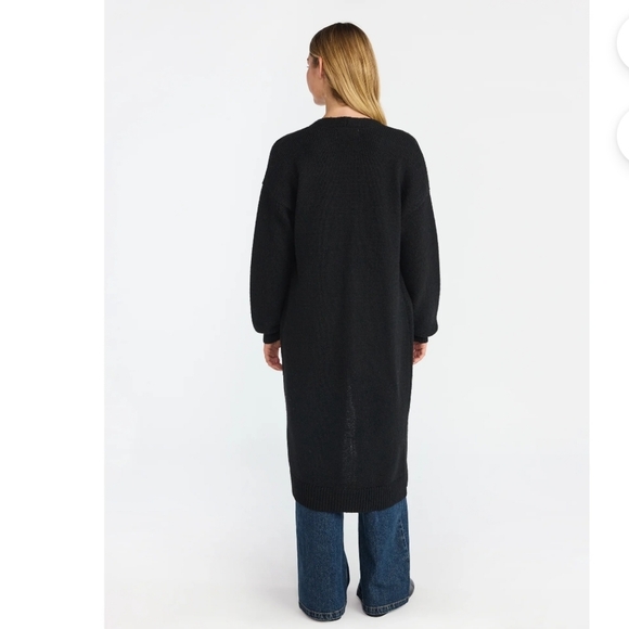No Boundaries Black Oversized Sweater Duster Cardigan XS 0/2 New - Picture 2 of 8